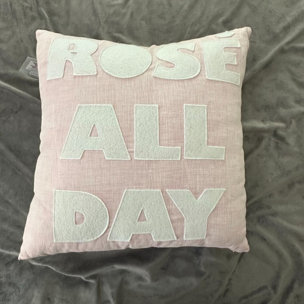 Alexandra Ferguson Pillow Pink Rose All Day Throw Accent Wine Shabby Decor